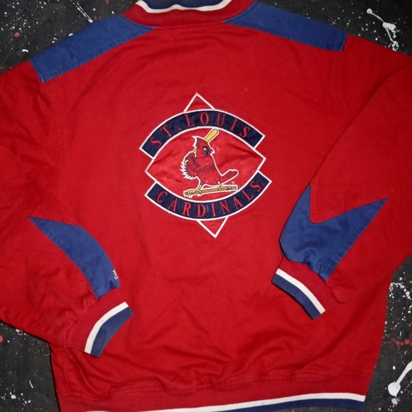 MLB Other - Saint Louis Cardinals RARE vintage 90s Mirage red blue denim varsity jacket MLB